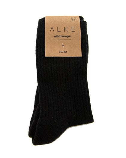 Svart ullstrumpa