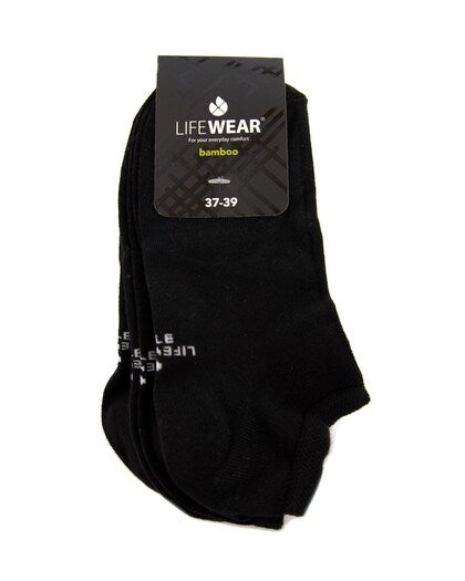 Svart strumpa ankel 3-pack