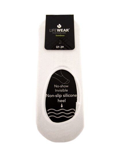 Vit strumpa no-show bamboo
