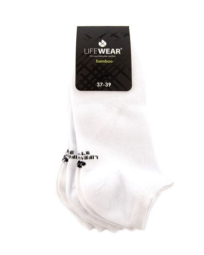 Vit strumpa ankel 3-pack